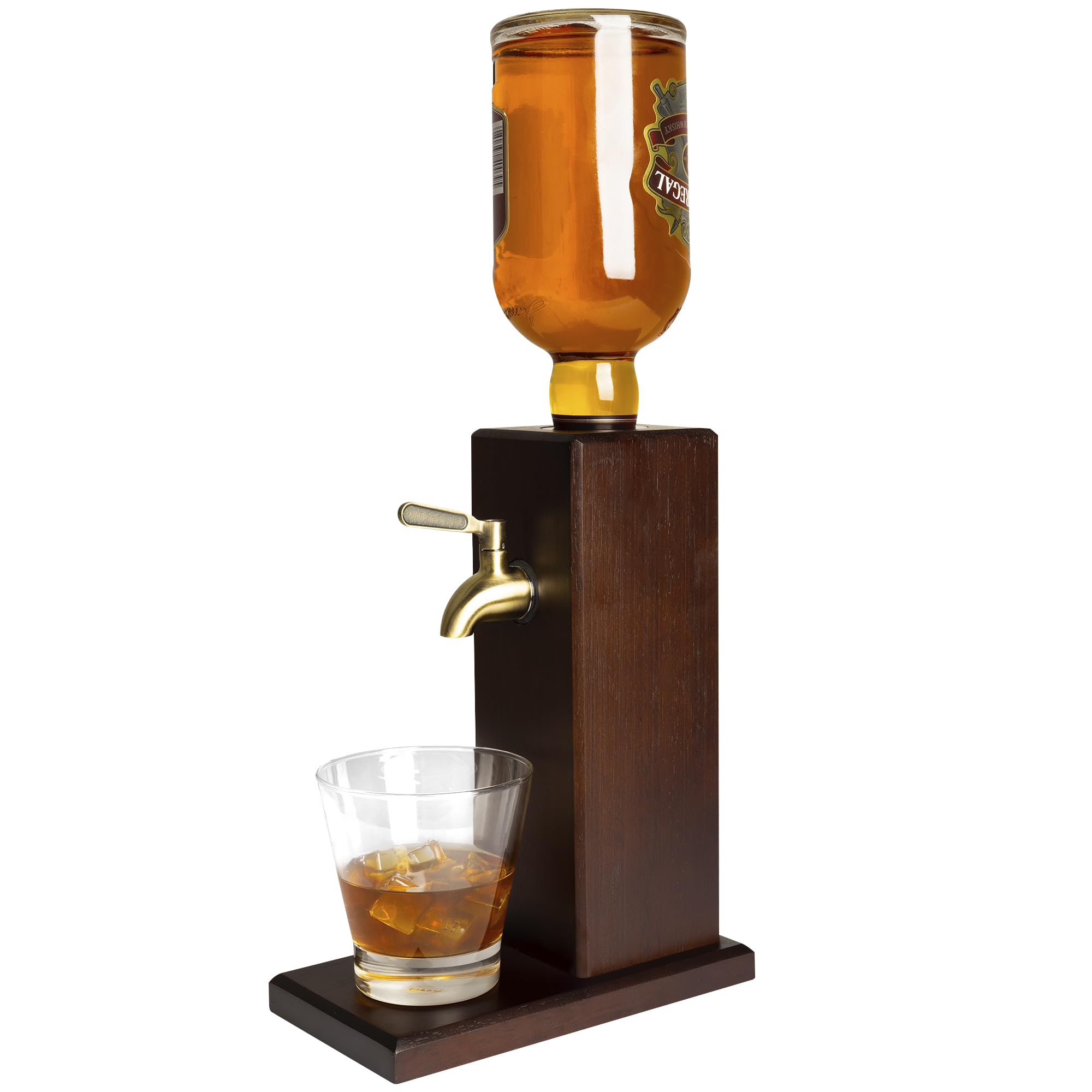 Photo 1 of Countertop Liquor Dispenser for Home Bars – Wooden Whiskey Dispenser with Food-Safe All-Metal Valve – Bourbon Decanter & Whiskey Decanter for a Classy Presentation, Alcohol Gifts for Men by Ash Harbor