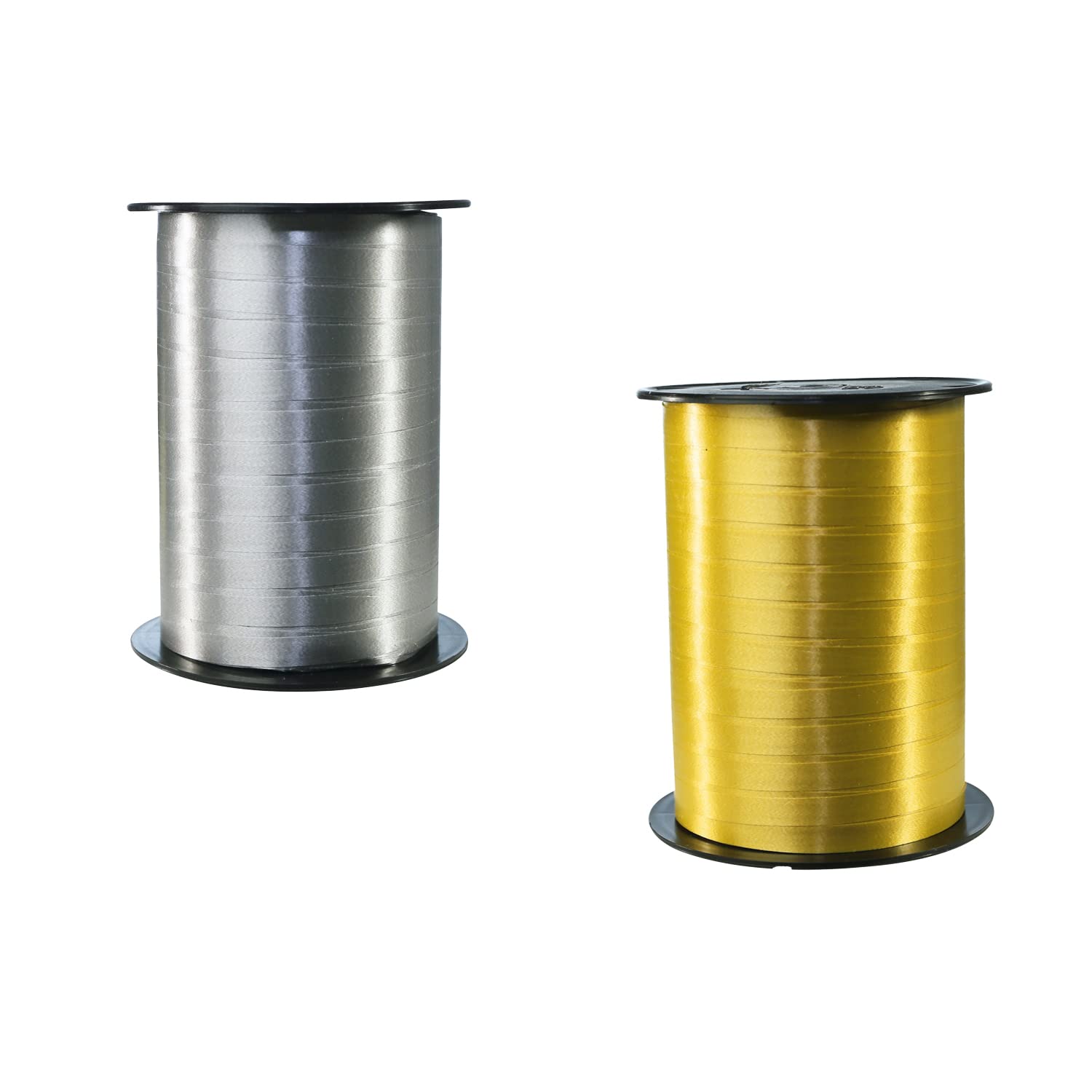 Clairefontaine 601776AMZC - One Set of 2 Rolls of Smooth Ribbon - Dimensions: 500mx0,7 cm - Gift wrapping, Decorative Accessories - Colour: Gold/Silver