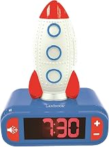 Lexibook Rocket Nightlight Alarm Clock Sounds LCD Backlit Blue RL800SPCLXB