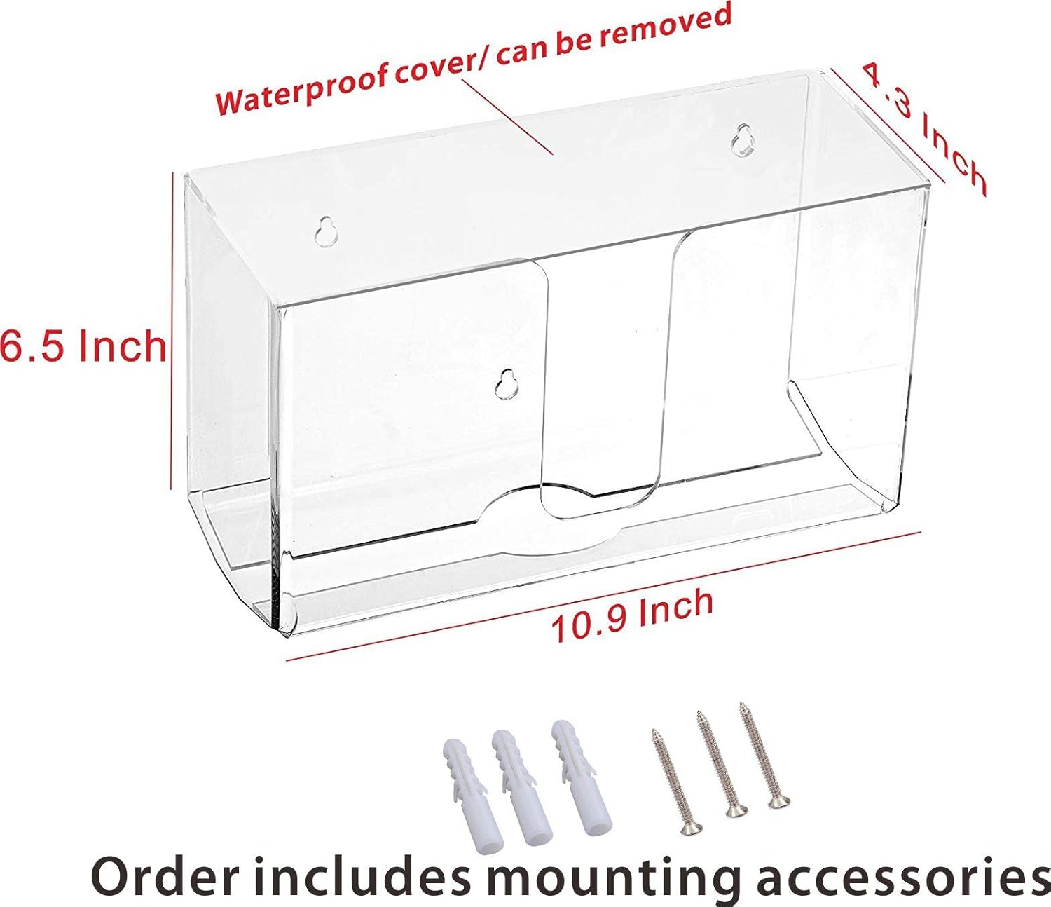 Cq acrylic Wall Mount Paper Towel Dispenser with Lid,Clear Folded Paper Towel Holder for