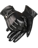 Tonsee Mens Luxurious PU Leather Winter Super Driving Warm Gloves