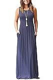 AUSELILY Women's Summer Sleeveless Loose Maxi Dress