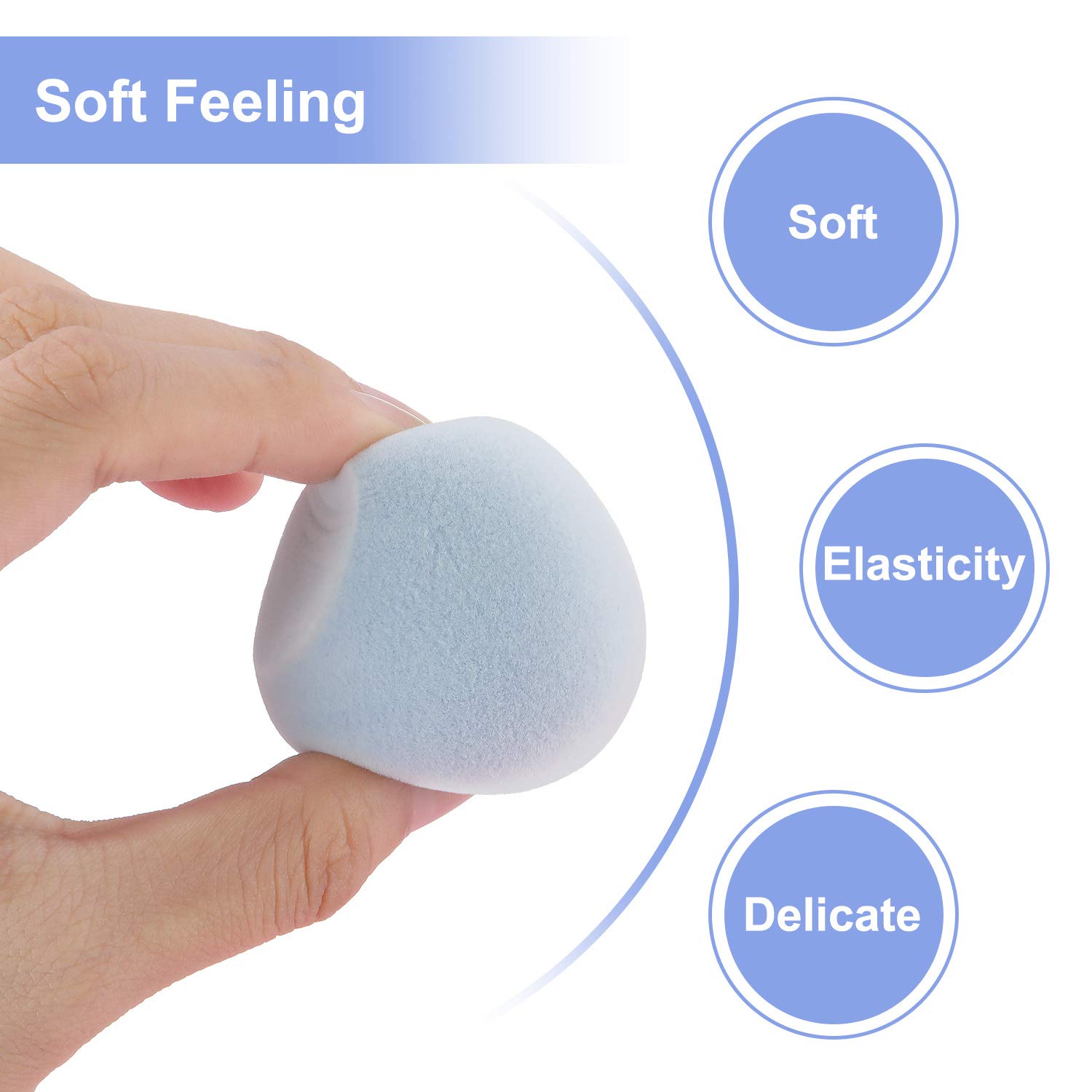 8 Pieces Microfiber Velvet Blue Sponge Makeup Beauty Sponge Foundation Latex-Free Sponge Flawless Makeup Blender with Storage Bottle for Liquid Cream and Powder : Beauty
