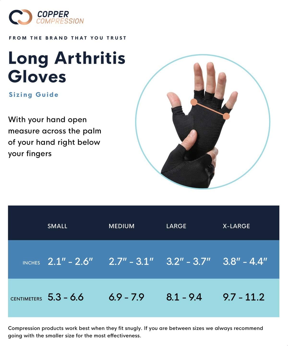 Copper Compression Long Arthritis Gloves - Guaranteed Highest Copper Content. Best Copper Infused Extra Long Fit Glove for Women + Men Carpal Tunnel Computer Typing Support Hands Wrist 1 Pair (Medium): Industrial & Scientific