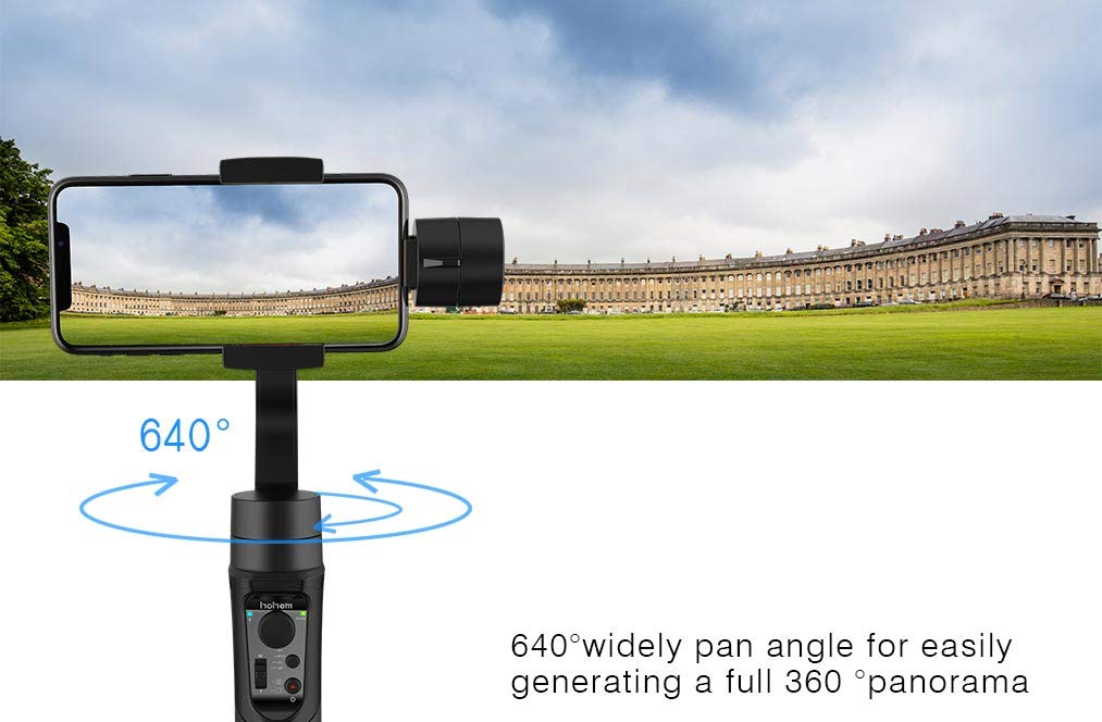 hohem Smartphone Gimbal, 3-Axis Handheld Gimbal stabilizer for Smartphones Compatiable with iPhone XS/XS Max/XR/X/iPhone 8/8 Plus, Vertigo Shoot/Time Lapse/Pull & Zoom Capability (iSteady Mobile)