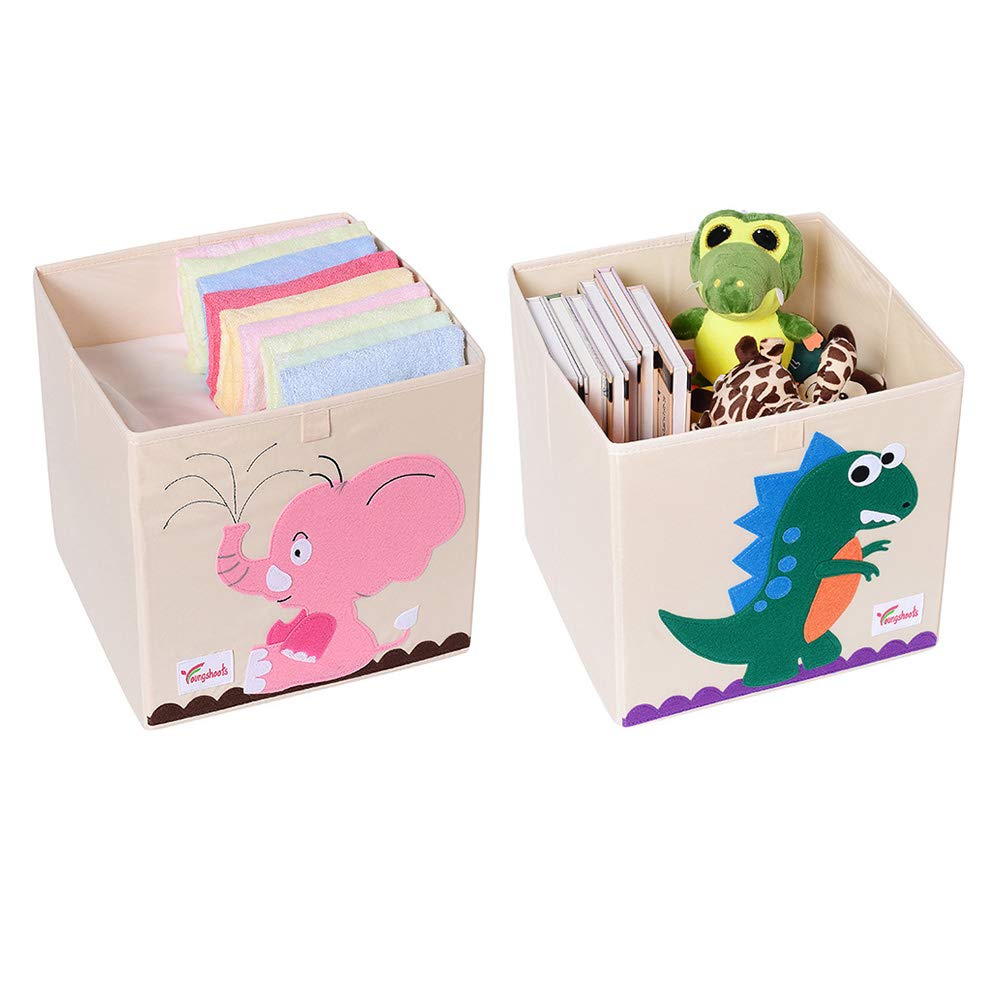 SITAKE 2Pcs Foldable Animal Storage Toy Box/Bin/Cube Organizer Container Cube