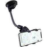 YZtree Phone Holders for Your Car: Windshield Phone Mount with Long Arm, 360&deg; Rotation Strong Suction Cell Phone Car Mount, Anti-Shake Stabilizer for iPhone, Samsung, All Smartphones
