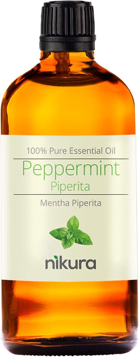 Nikura Peppermint Essential Oil - 100ml, Pale Yellow, 100 ml (Pack of 1)