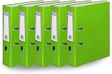 Office Centre 5x A4 Lever Arch File Green Metal Edge 7.5cm Spine 32x29x7.5cm