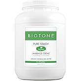 BIOTONE Pure Touch Organics Massage Cr&egrave;me, True Organic Massage, Rich Texture, Silky Glide, Soothing Ingredients, Healing Botanicals - 1 Gallon