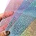 David accessories Holographic Printed Faux Leather Sheet Dot Pattern Laser Synthetic Leather Fabric 7 Pcs 8