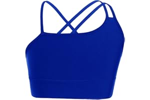 easyforever Kids Girls Athletic Sport Bra Strappy Back Vest Crop Top Tanks for Gym Workout Dance Gymnastics