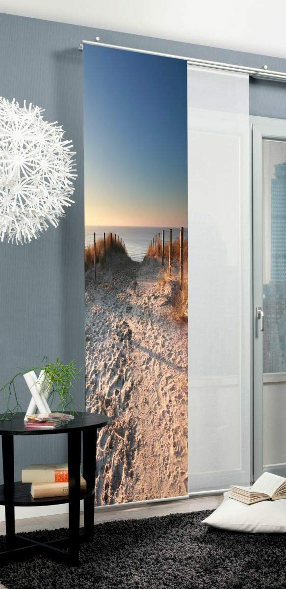 Home Fashion Sliding Panel Curtain STRANDWEG, Polyester, Nature, 245 x 60 cm
