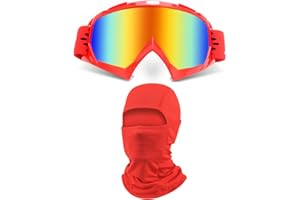 ZJNUO ATV Goggles with Balaclava face Mask for Men Women and Youth, Dirt Bike Motorcycle Motocross Riding Ski Goggles