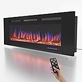 50 in. Wall-Mounted and Recessed Electric Fireplace with Remote, 2-in-1 Insert, Linear Fireplace Heater with Timer, Adjustabl