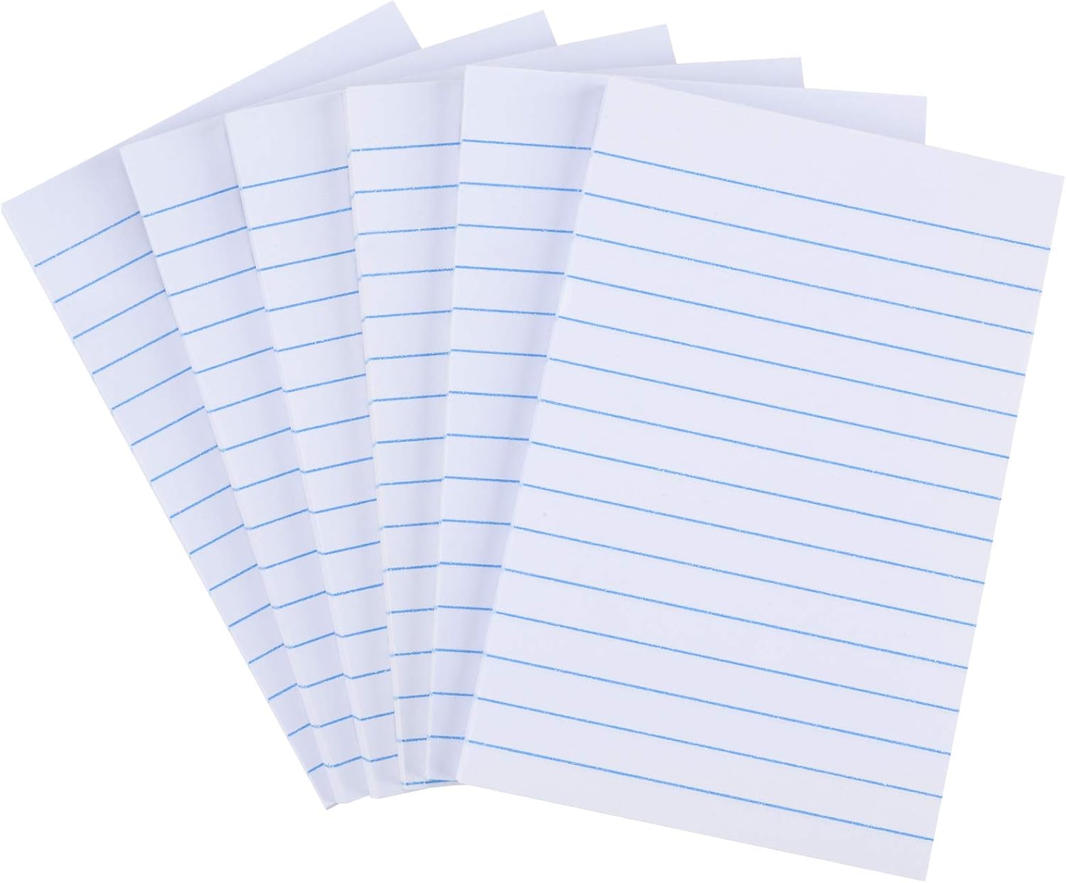 ZCZN Lined Sticky Notes, 98mm x 150mm, 600 Sheets, 100 Sheets/Pad, White, Ideal for Desk Office, School and Memos