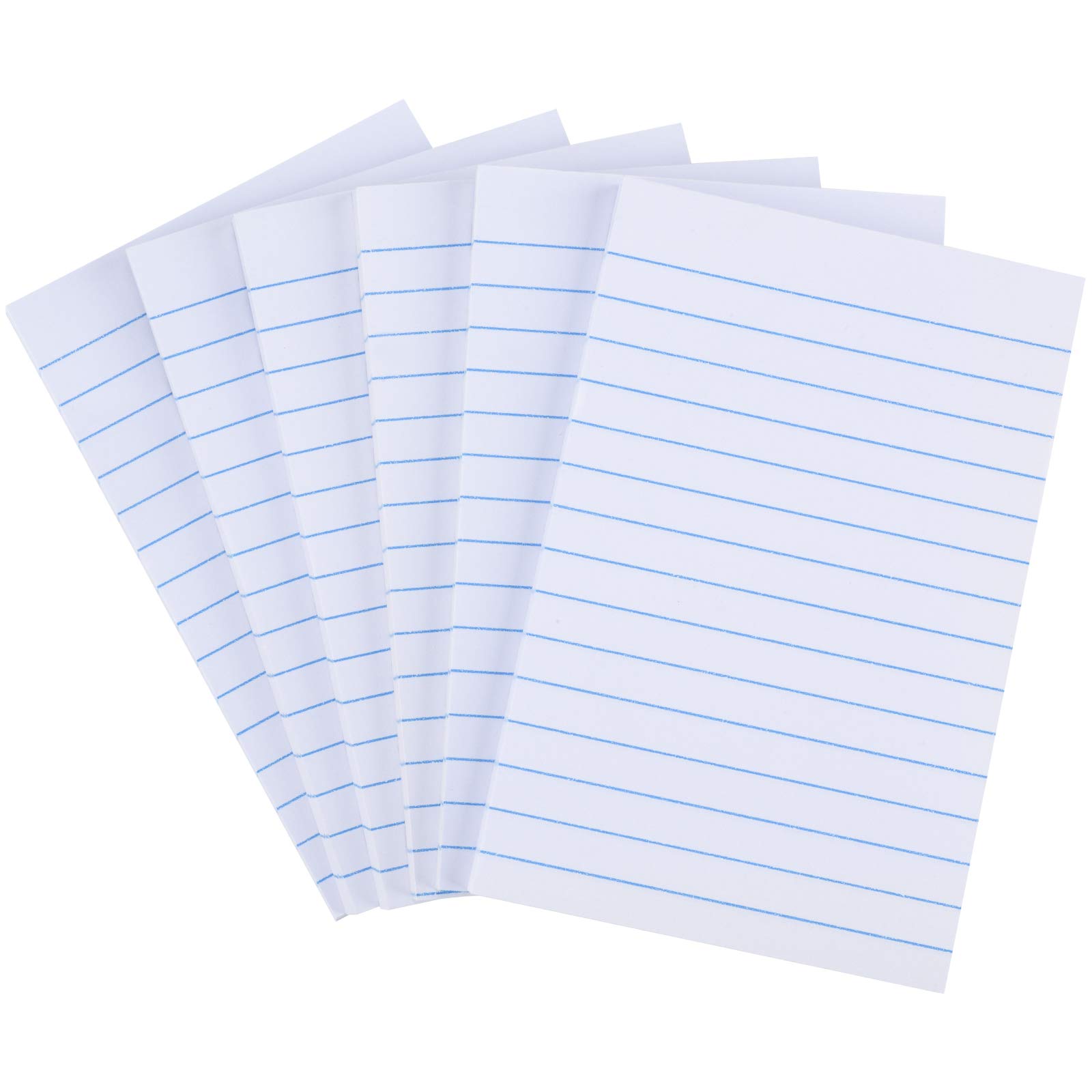 ZCZN Lined Sticky Notes, 98mm x 150mm, 300 Sheets, 50 Sheets/Pad, White, Ideal for Desk, Office, School and Memos