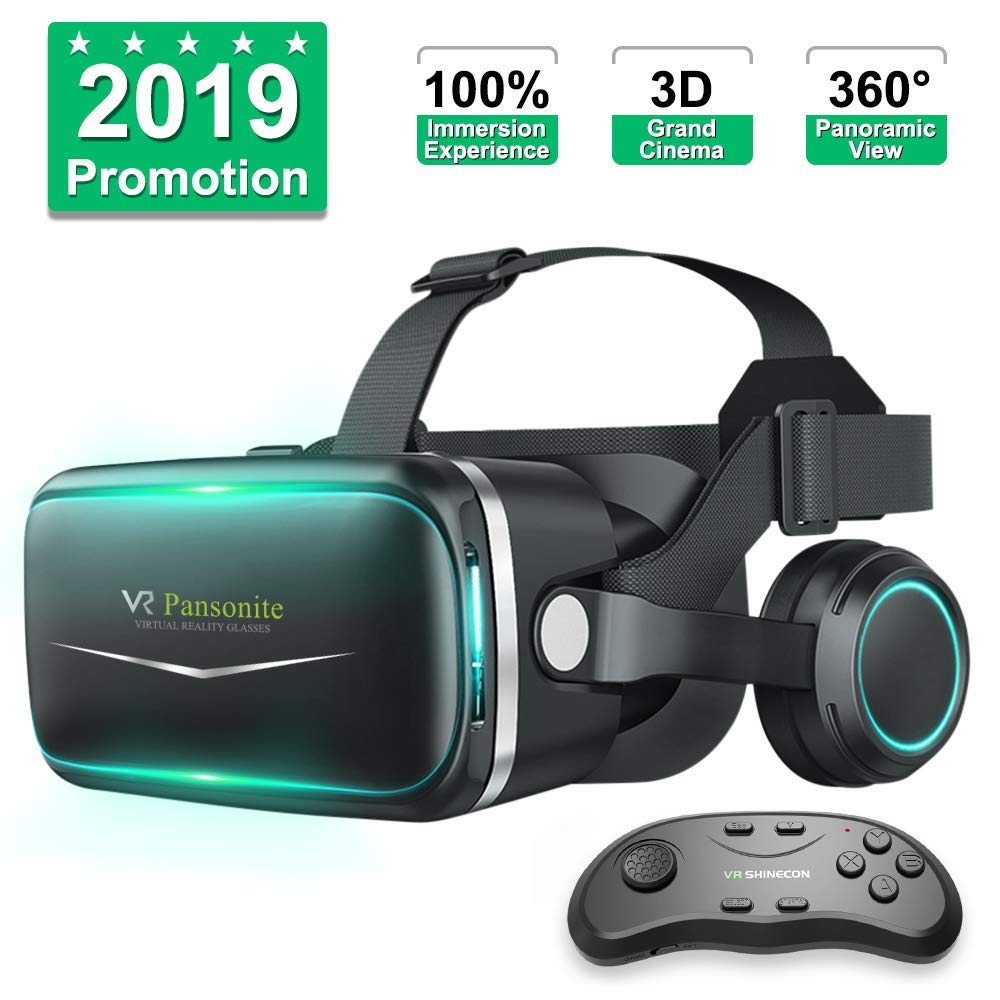 Pansonite Vr Headset With Remote Controller 3d Glasses Amazon In Electronics