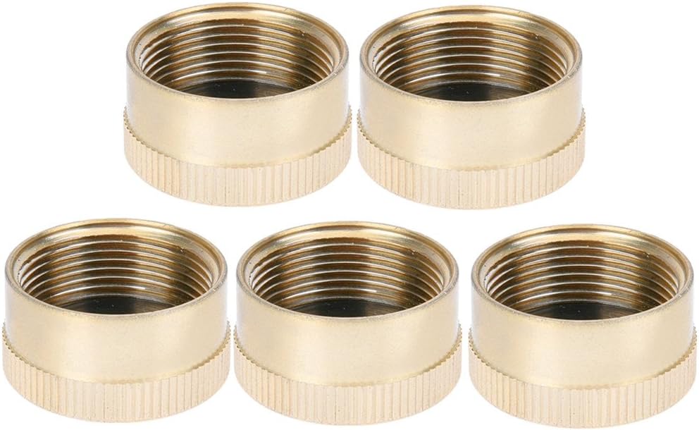 Kbrotech Propane Tank Caps Solid Brass Refill 1 LB Propane Gas Bottle Cylinder Sealed Cap for Outdoor Camping BBQ (5pieces)