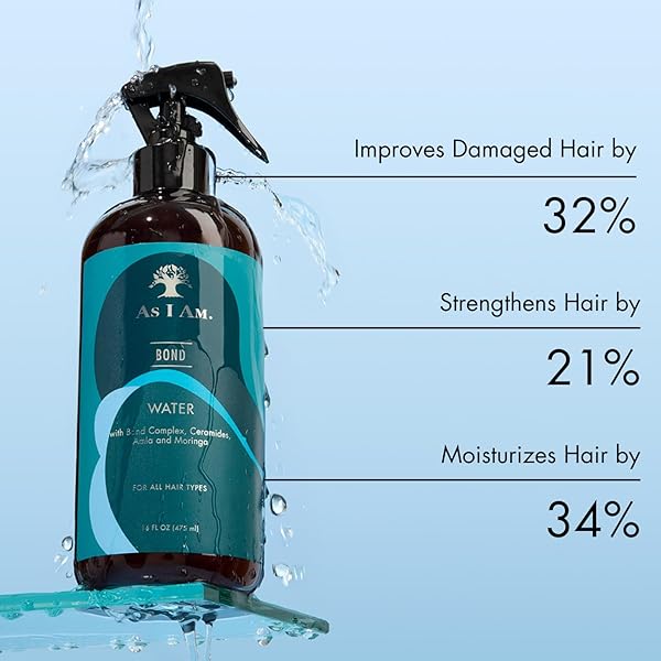 AS I AM BOND WATER – 16 OZ – WITH MORINGA, AMLA, & CERAMIDES – HAIR REPAIR TREATMENT FOR DAMAGED HAIR
