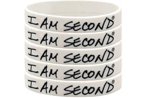 I Am Second 5-Pack Classic Adult White Silicone Wristbands