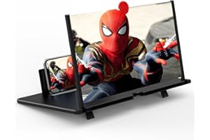 FANLORY 16" Screen Magnifier for Cell Phone,3D Magnifying Projector Screen Enlarger Expander for Movies, Videos, and Gaming, Foldable Phone Stand with Screen Amplifier, Compatible with All Smartphones
