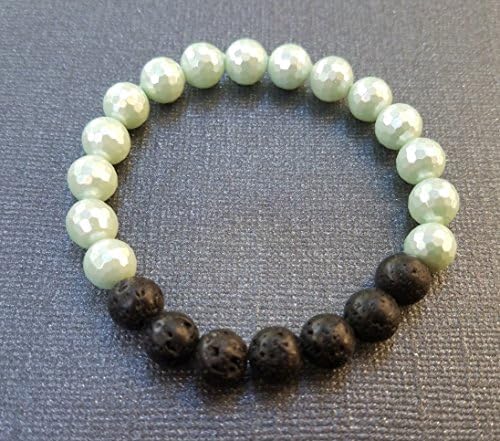Authentic Lava Stone Bracelets for Women Essential Oil Aromatherapy for Ideal Stress & Anxiety Relief-Chakra Diffuser Healing Rock Beads-Meditation Yoga Jewelry (Green)