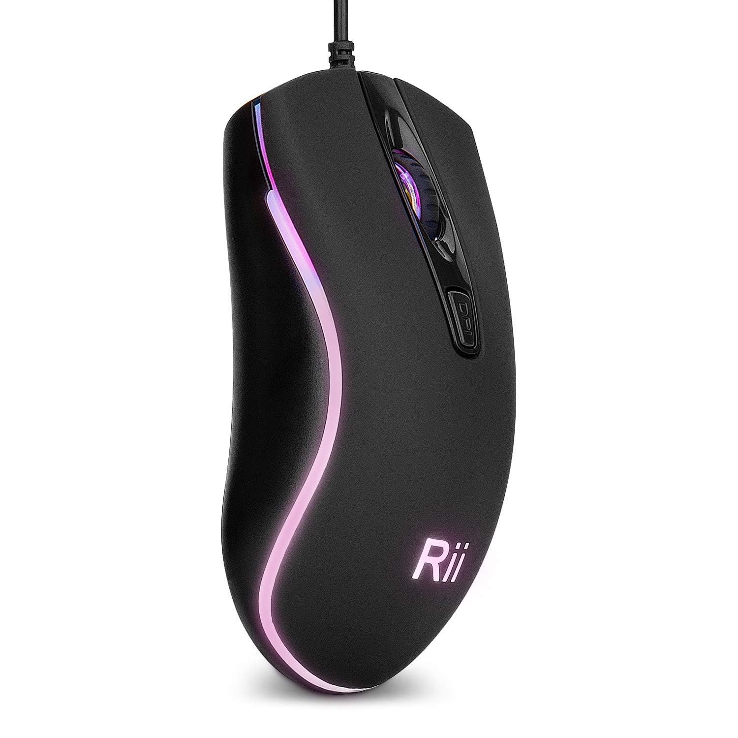 Rii RM105 Wired Mouse,Computer Mouse with Colorful RGB Backlight,Comfortable Grip Ergonomic Optical,USB Wired Mice Support Windows PC, Laptop,Desktop,Notebook,Chromebook