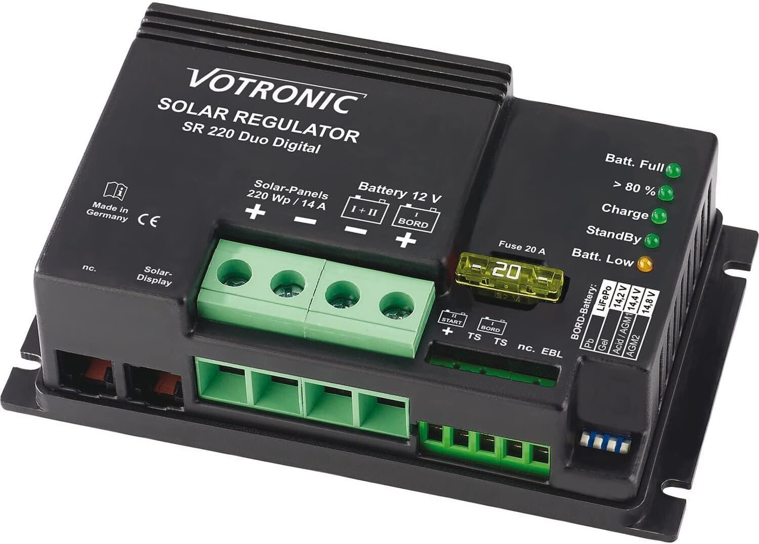 Votronic SR 220 Duo Digital Solar Charging Controller