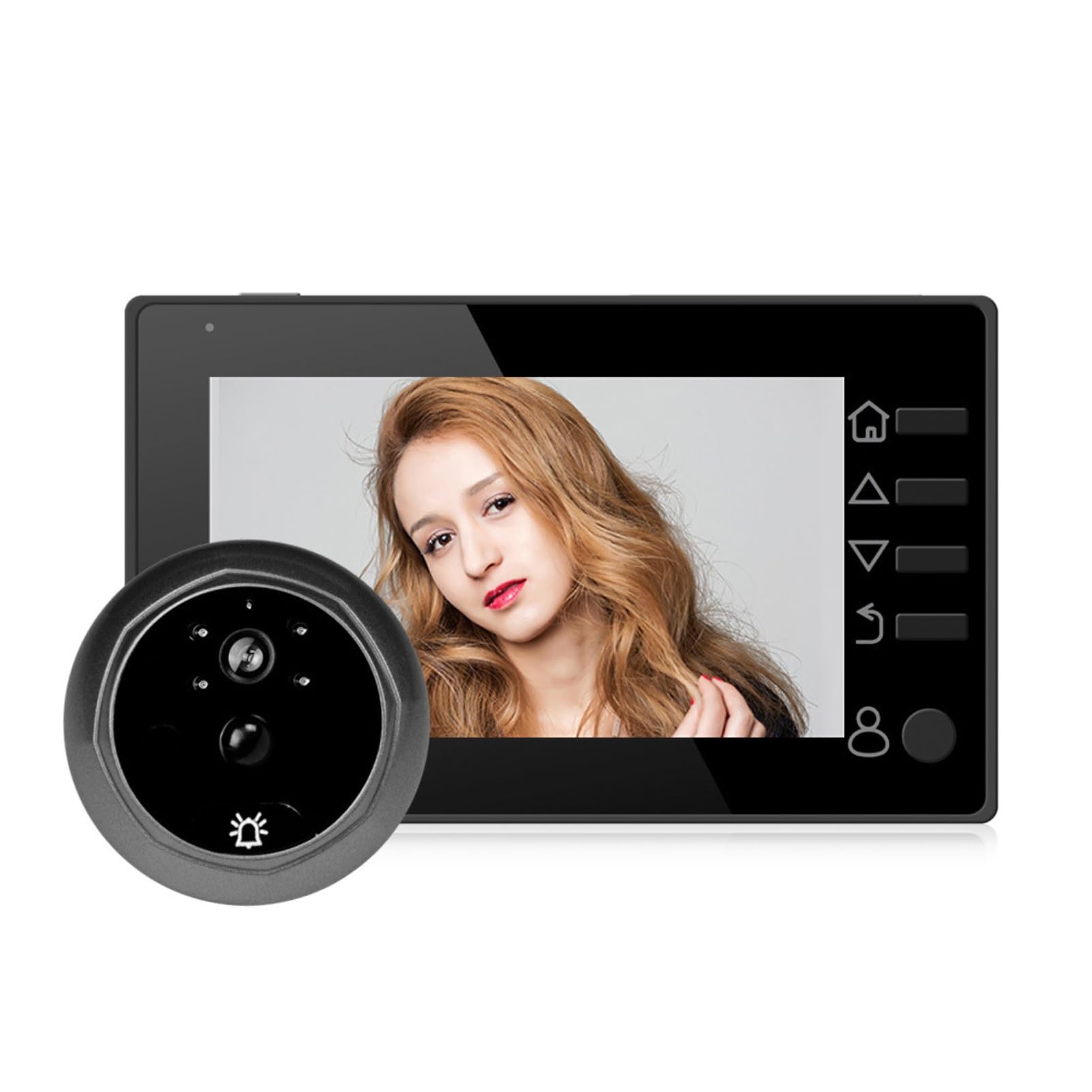 Sxhlseller Door Peephole Camera with 4.3" Screen, 145° Wide Angle & Night Vision - Smart Video Doorbell System for Home Security Surveillance