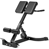 Roman Chair &ndash; Adjustable Hyperextension Bench for Home Gym | Strengthens glutes, abs &amp; lower back. Relieves pain. Adjustable pads fit all. Sturdy steel, non-slip. Compact for home gym.