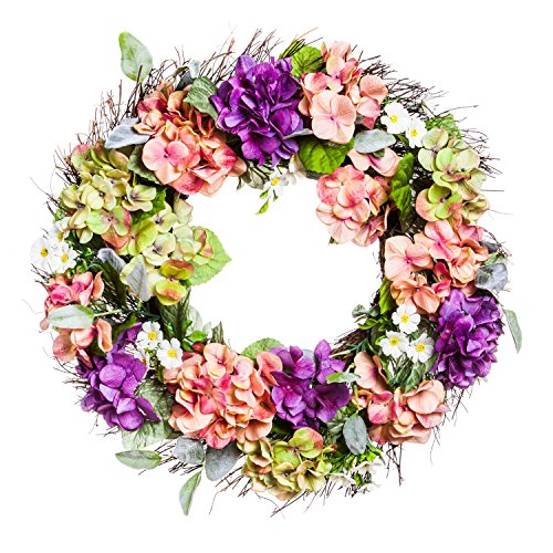 Floral Door Decor Hydrangea Flower Wreath 22