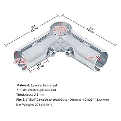 Fanmao 10 Sets 90 Degree Pipe Clamps Connector for