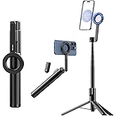 ULANZI 54'' Magnetic Selfie Stick Tripod Pro, All-in-One Phone Tripod w Magnetic Phone Holder & Detachable Wireless Remote, C/W Magsafe, for iPhone 16 15 14 13 12 Series & Android Phones (Black)