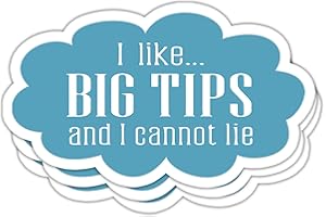 VOTANTA 3 Pcs - Tip Jars Stickers 3x4 inch 'I Like Big Tips' Stickers for Cafes, Bars & Restaurants