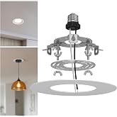 YIIZON Recessed to Pendant Light Converter Kit 5 and 6 inch Can Light Conversion, Includes E26 Socket, Mounting Bracket, Round Ceiling Plate &amp; White Cover