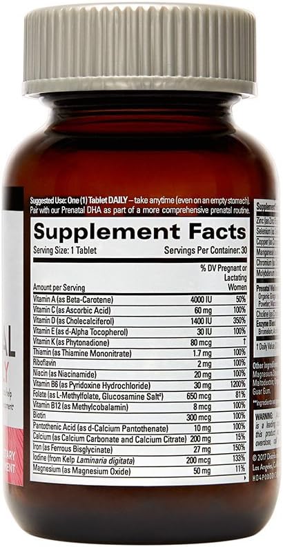 The Honest Company Prenatal Once Daily | Prenatal Vitamins | Non - GMO | Folic Acid, Vitamin A, Vitamin D & Vitamin E, Iron & Choline |, Basic Pineapple, 30 Count (Pack of 1): Health & Personal Care