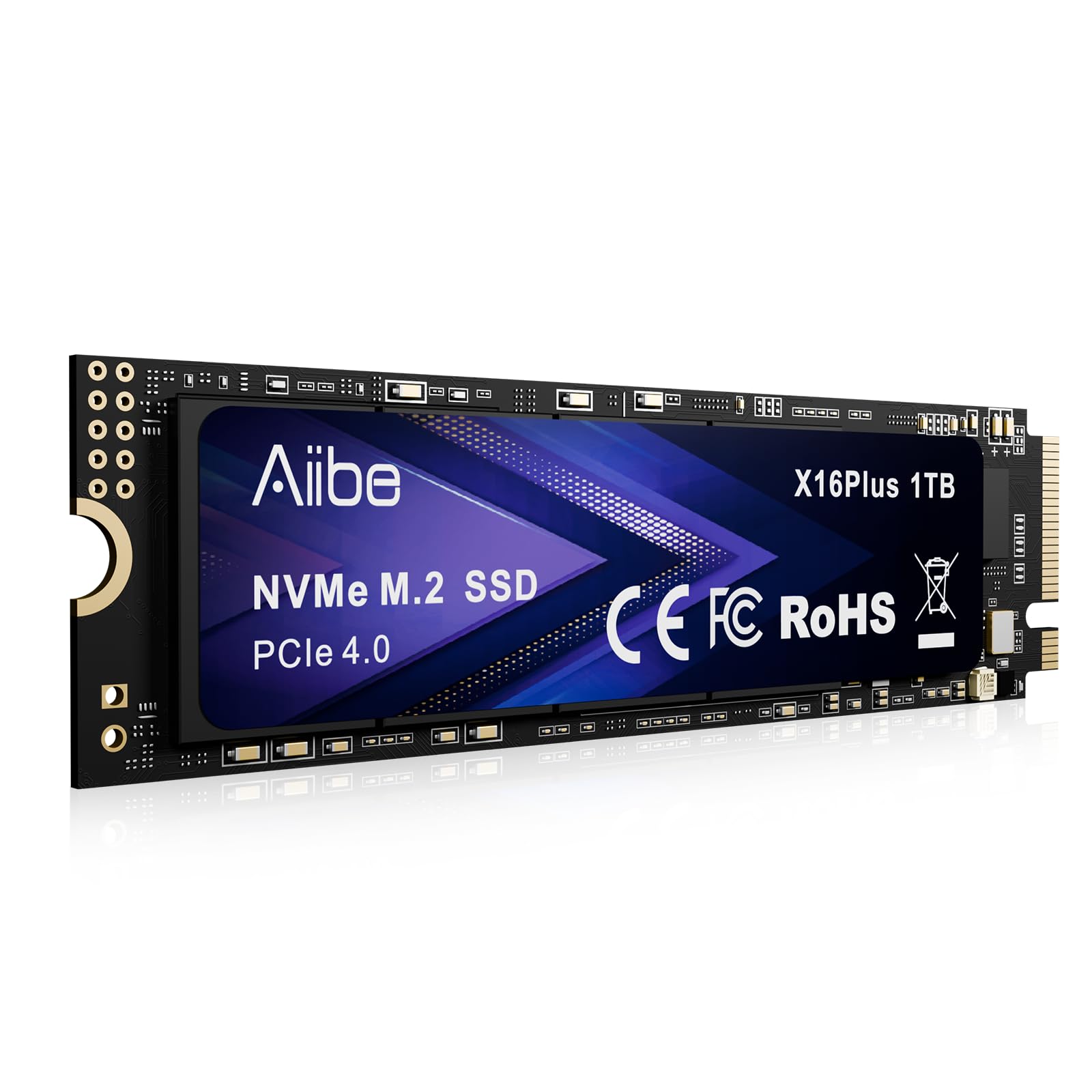 Photo 1 of Aiibe X16Plus 1TB NVMe M.2 SSD Internal Solid State Drive PCIe 4.0 M.2 2280 1TB SSD Read Speeds Up to 7450MB/s for Laptop, PC, Gaming, Video Editing, PS5