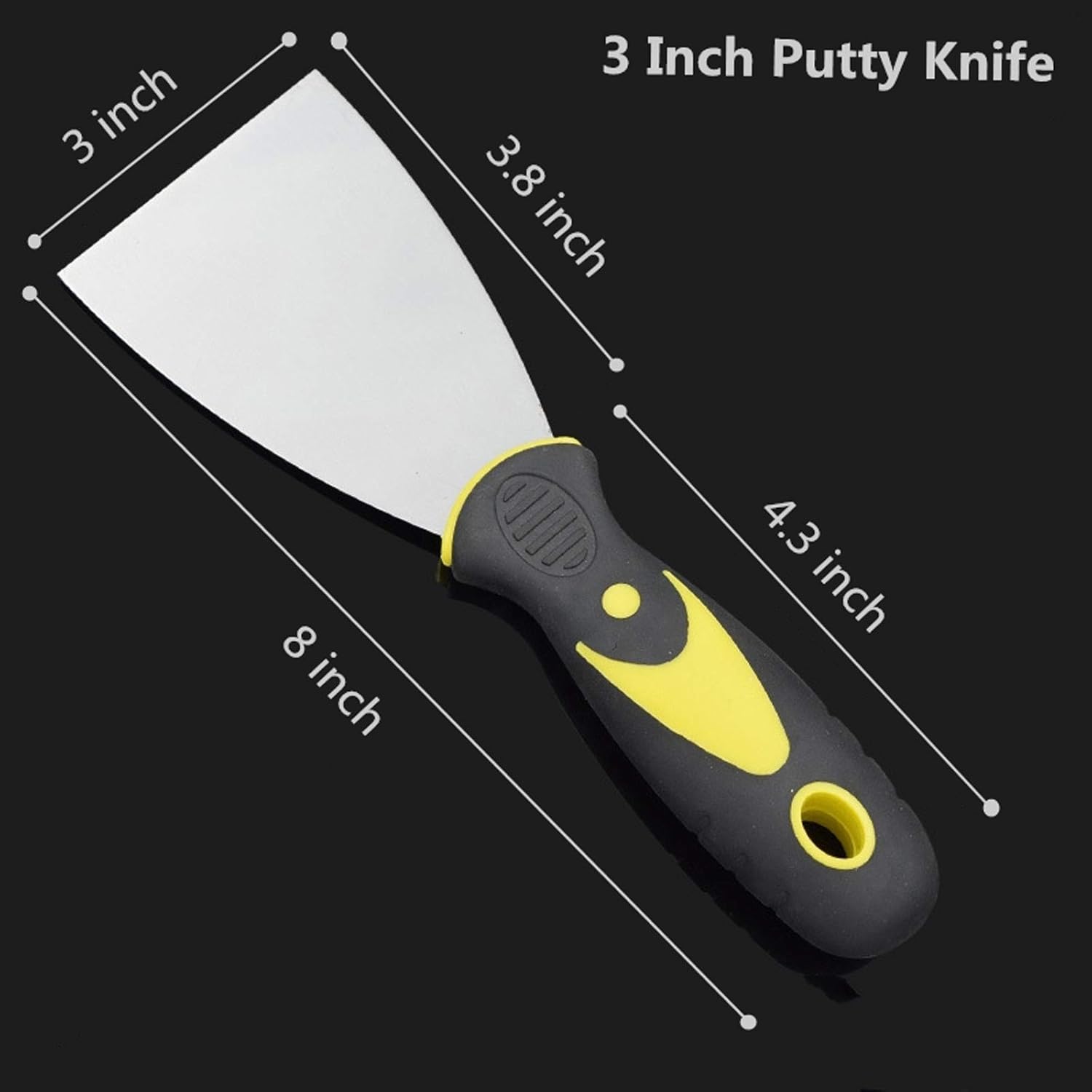 SXBBSMC Putty Knife - Spackle Knife Set - Metal Carbon Steel Putty Knive Scraper Tools- Used for Wall Paint Wallpaper Remover Tool (2IN 3IN 4IN) - - 