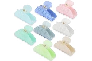 8 Pcs Acrylic Hair Claw Clips for Women Non-slip Claw Clips for Thick Hair Strong Hold Hair Jaw Clamps for Thick Thin Hair Cu