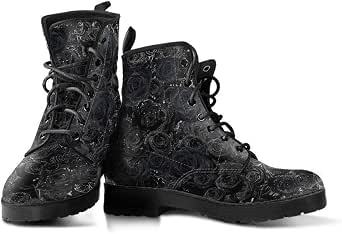 Amazon.com: Botas de cuero veganas de sol y luna granate : Ropa, Zapatos y  Joyería