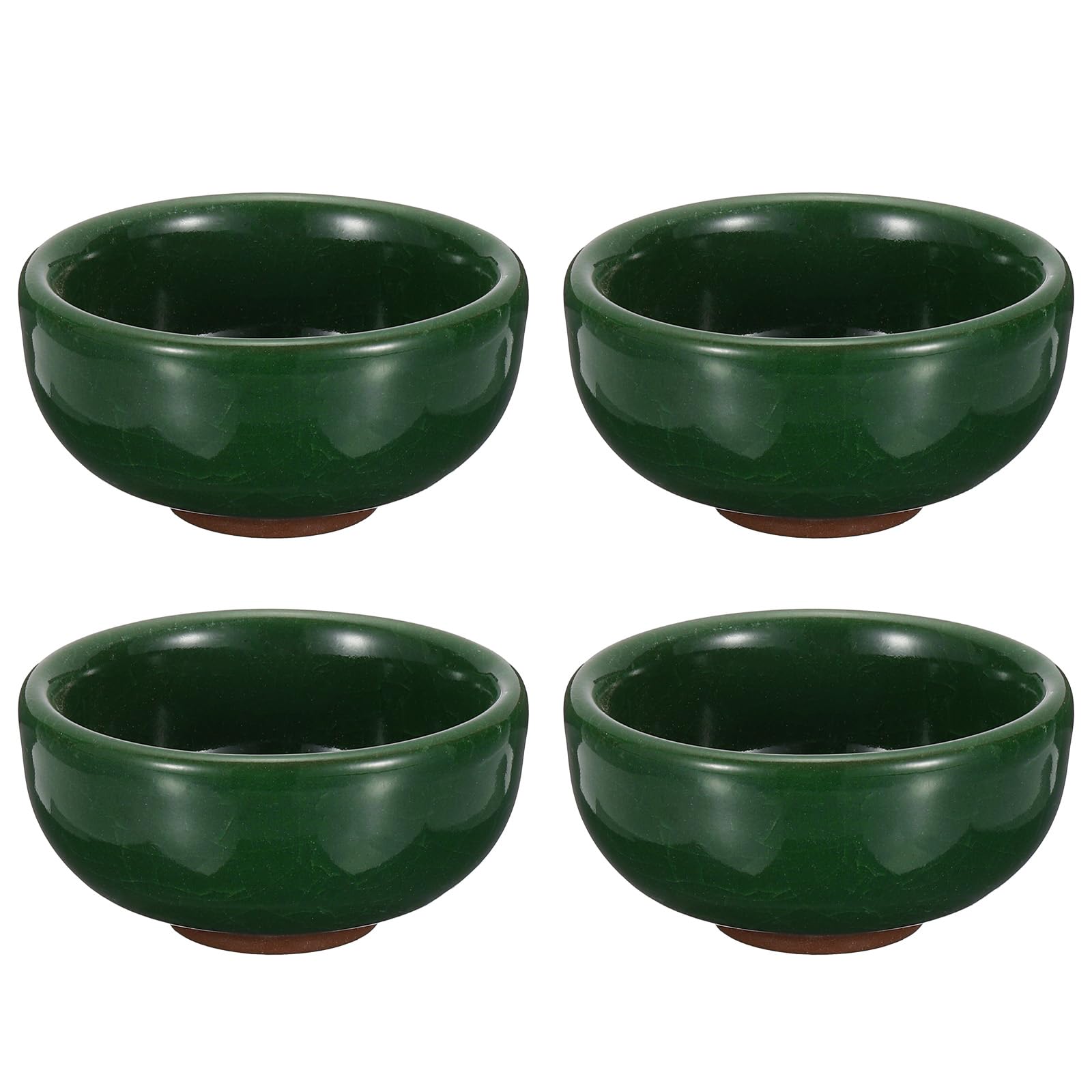 PATIKIL Chinese Calligraphy Ink Dish, 4 Pcs Painting Brush Rest Dish Multifunctional Japanese Ceramics Ink Water Plate for Calligraphy, Painting, Art Supplies, Dark Green