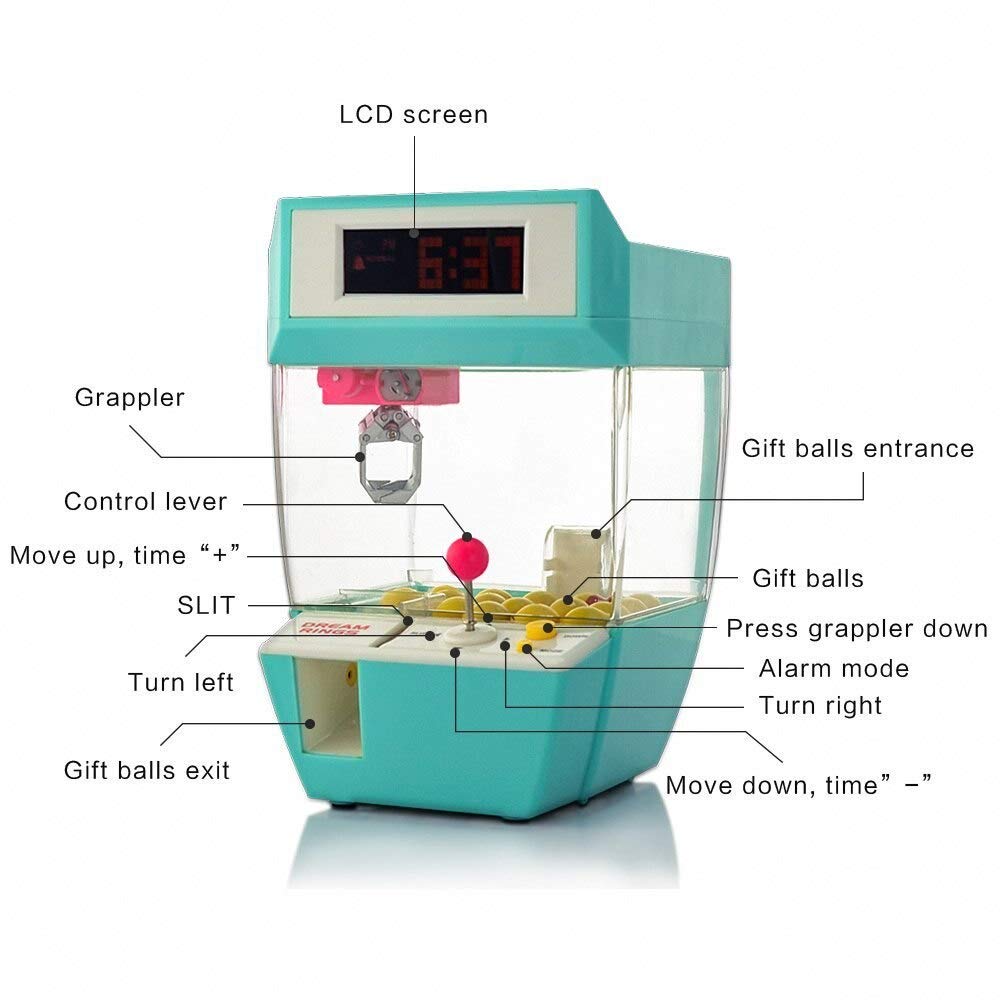YXYL Cartoon Alarm Clock Mini Claw Machine Game Toy Electronic Desk Table Watch Digital Nixie Childr