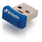 Verbatim 16GB Store 'n' Stay Nano USB 3.2 Gen 1 Flash Drive Snag-free Low Profile Thumb Drive - Blue