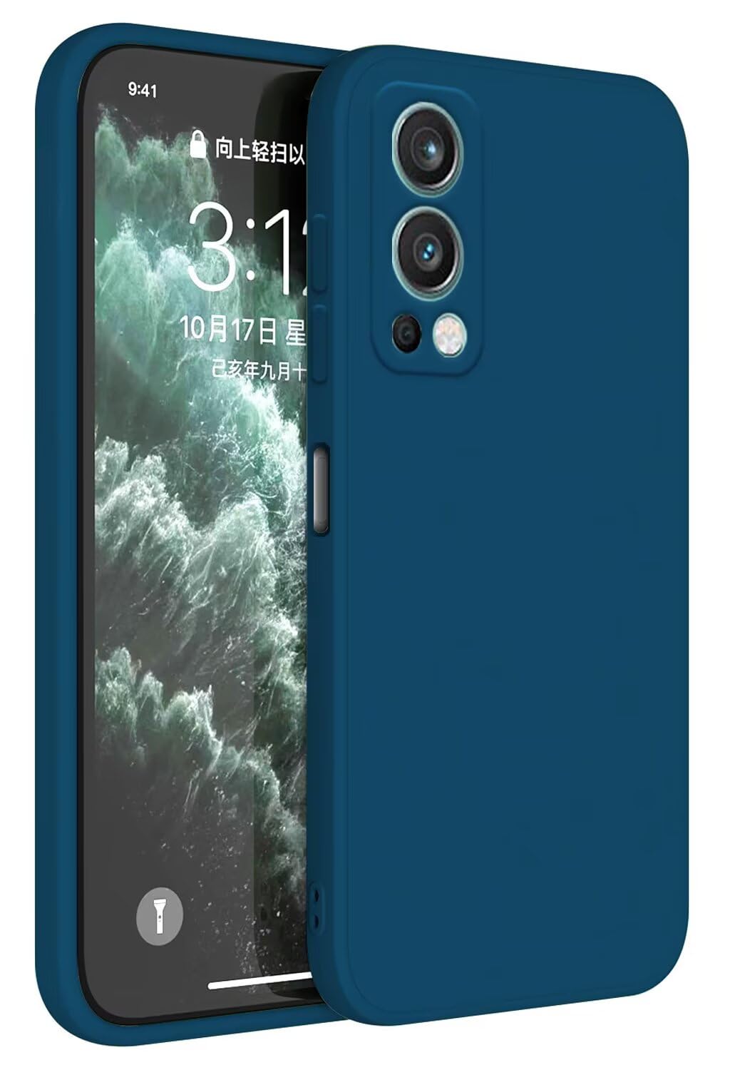 Topme Case Design for OnePlus Nord 2 5G (6.43" Inches) Cover, Tpu Silicone Case Skin Protector - Sapphire Blue