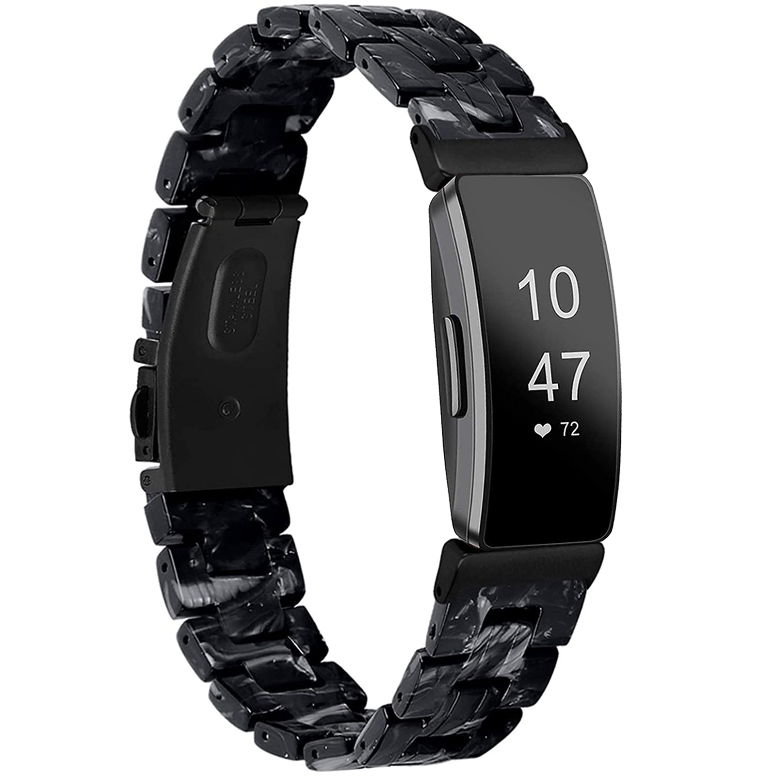 Miimall Resin Strap Compatible with Fitbit Inspire/Inspire HR, Waterproof and Lightweight Band with Stainless Steel Buckle Adjustable Smartwatch Strap Bracelet for Fitbit Inspire/Inspire HR(Gray)