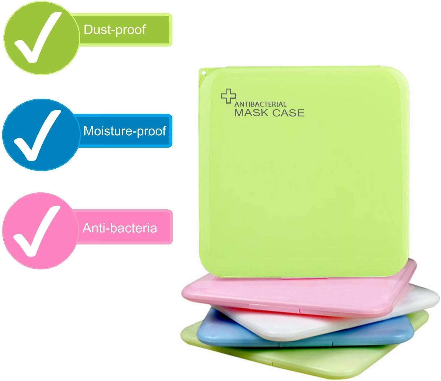 4 PACK Mask Storage Box Portable Mask Case Hygiene Storage Bag Masks Organizer for Recyclable Face Mask Holder Container Keeper: Home Improvement
