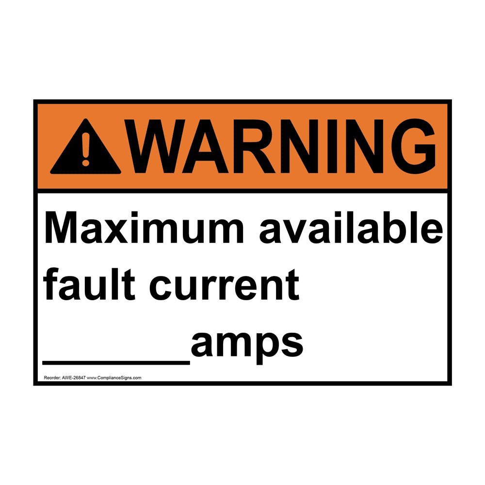 Arc flash label example