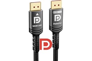 Ubluker 16K 8K DisplayPort 2.1 Cable 80Gbps 6.6 FT, VESA Certified Ultra High Bit Rate DP to DP Cable UHBR20 DSC1.2a 4K 240Hz 165Hz 144Hz 120Hz 16K 60Hz 8K 120Hz PC Monitor Ryzen7900 FreeSync G-Sync