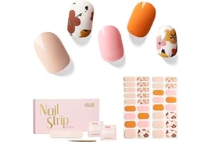 NAILOG Semi Cured Gel Nail Strips, 34 pcs Salon-Quality Gel Nail Stickers, Long Lasting Nail Wraps for Women with Soft Gel Finish | Waltz of The Flowers